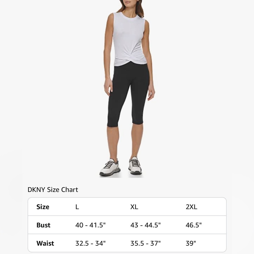 DKNY White Criss-Cross Front Active Tank Top – Size Large - Picture 4 of 8